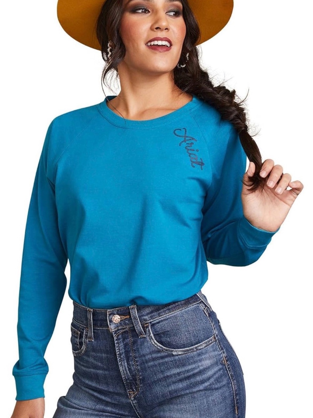 Ariat Female Ropey Shield Tee Mosaic Blue 3X